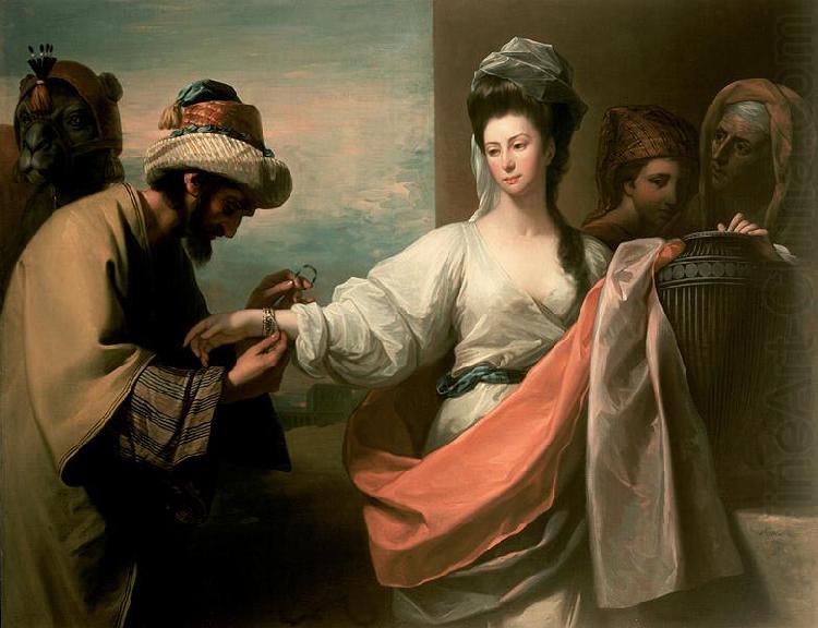 Benjamin West Isaac's servant trying the bracelet on Rebecca's arm china oil painting image